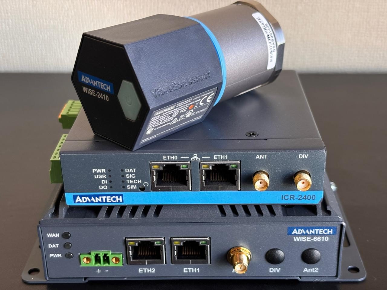 Kit de diagnóstico: sensor WISE-2410, router ICR-2400 y gateway WISE-6610